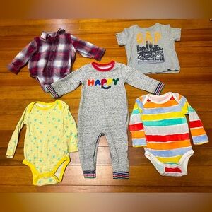 Baby GAP Colorful Bundle - Romper, Bodysuits, T Shirt, Collared Pendleton Shirt